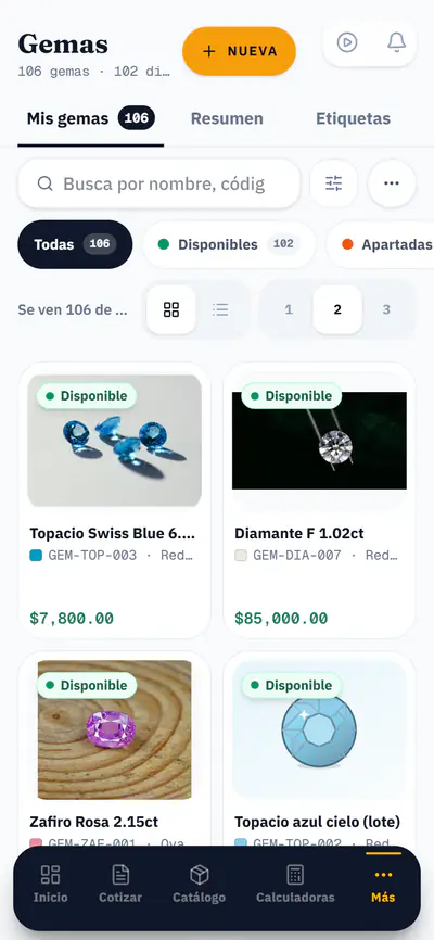 Gemas de JoyeroKit en el celular
